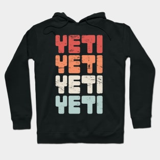 YETI - Retro 70s Sasquatch Bigfoot Text Hoodie